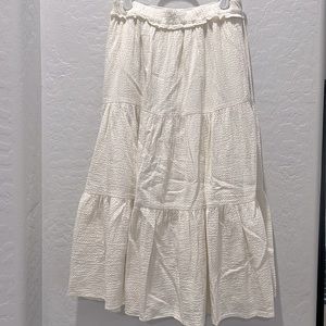 Zara kids off white flowy midi skirt